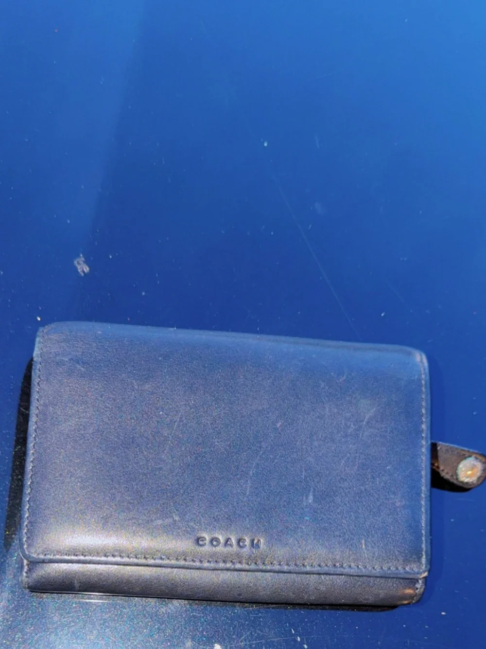 Coach Men’s Navy Leather Bifold Wallet